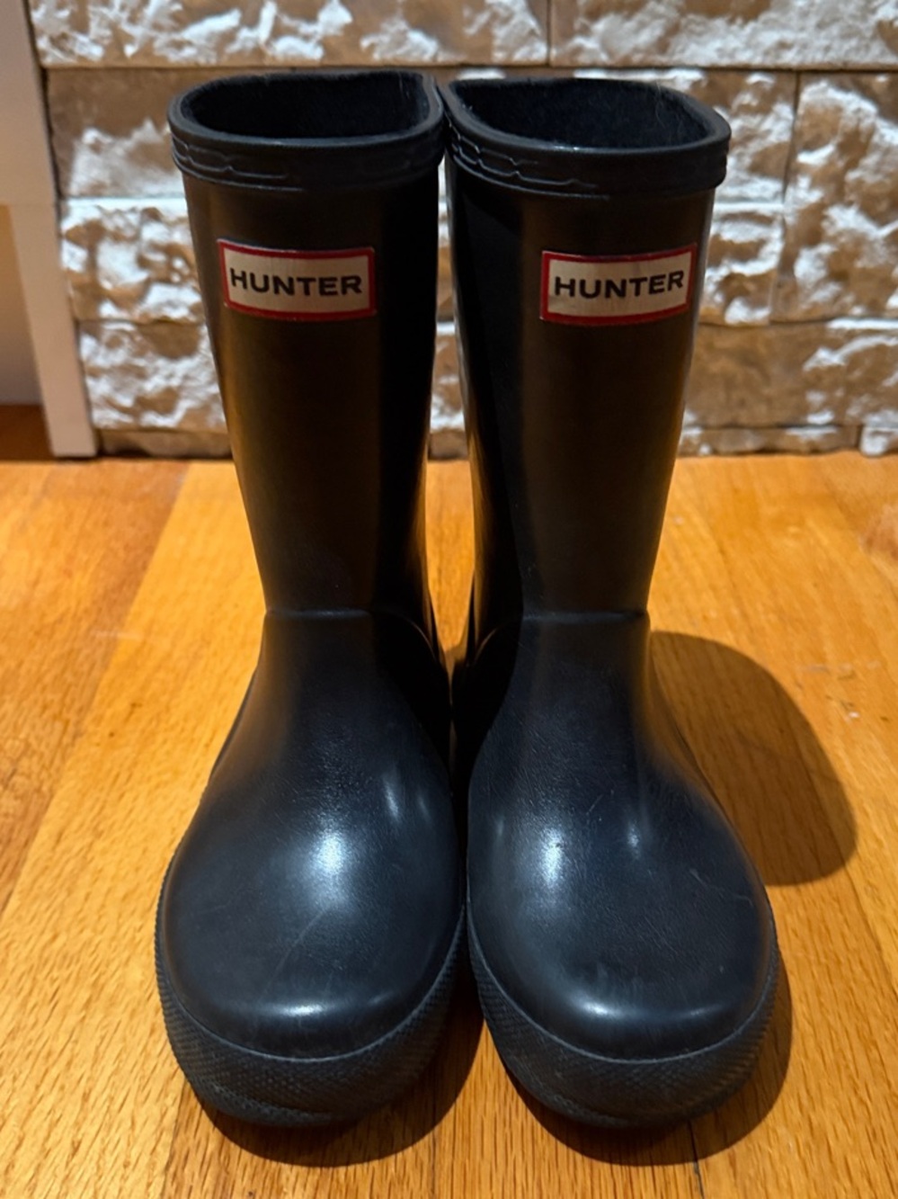 Hunter Little Kids Black Waterproof Rain Boots, Mid-Calf Size 9